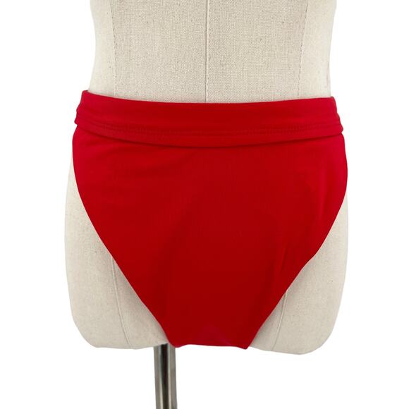 Andie Swim Womens The Banded Cheeky Bottom Swimwear Cherry Red Plus Size XXXL - Picture 9 of 9